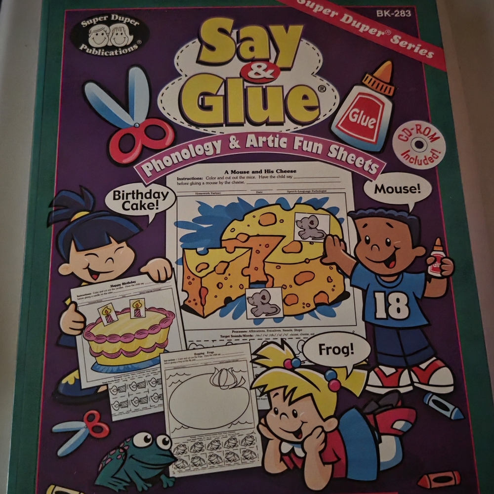 Say & Glue Phonology & Artic Fun Sheets - Multicolor